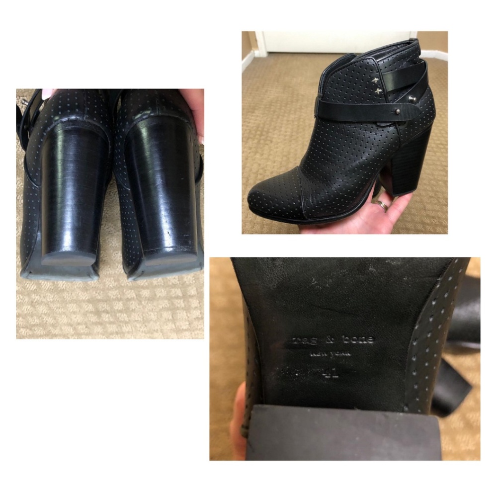 rag & bone Harrow Perforated Leather Ankle Boot 11 - Picture 6 of 8